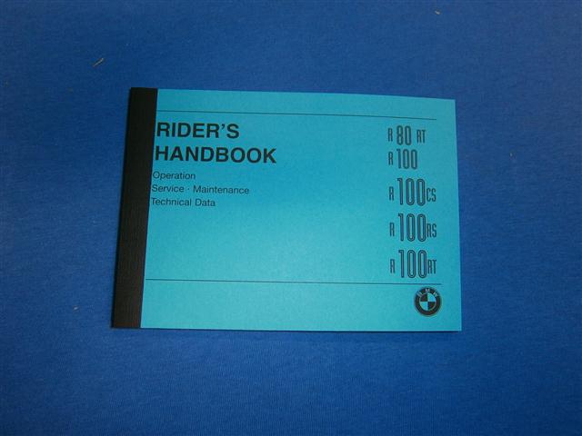 Riders Handbook R80RT,R100,R100CS,R100RS,R100RT in english